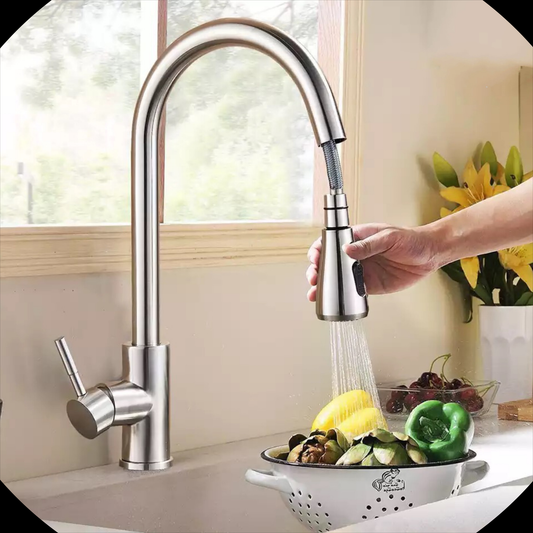 Kitchen Faucet Single Hole Pull Out Spout Kitchen Sink Mixer Tap Stream Sprayer